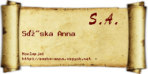 Sáska Anna névjegykártya