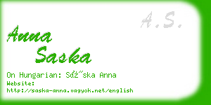 anna saska business card